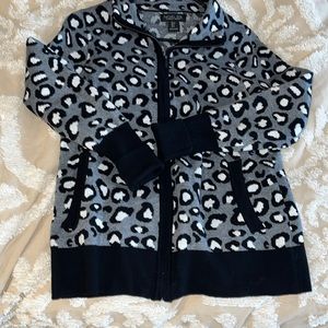 RACHEL ZOE‎ Leopard zip sweater